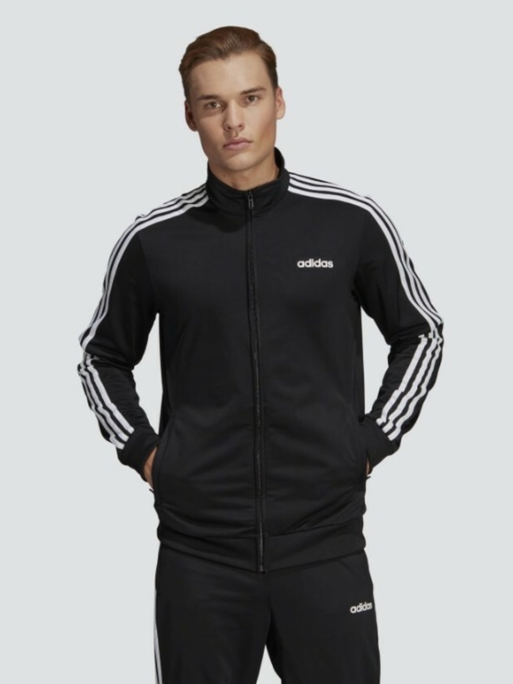 adidas Track Jacket Classic White Striped Men's Size XL